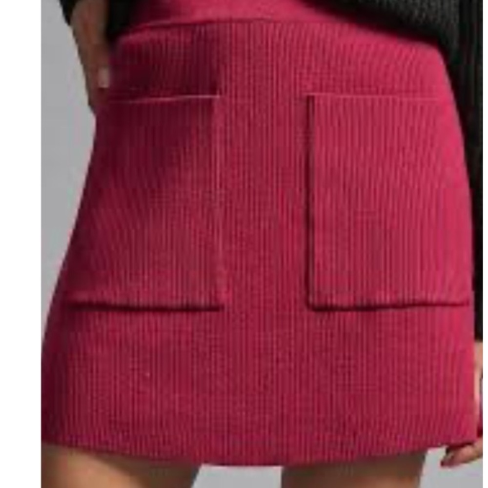 nwt LISETTE Pink Ribbed Sweater Skirt with Pockets